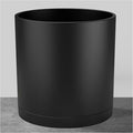 FaithLand 10-Inch Modern Cylinder Planter, Thick-Walled Plastic Plant Pot with Drainage Holes and Detachable Saucer, Matte Black, Ideal for Indoor & Outdoor Plants Flowers