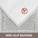 Gray Bathroom Rugs 18x24, Non Slip Washable Bath Mats,Super Soft Microfiber Bathroom Mats, Plush Fluffy Absorbent Bath Rugs for Sink Tub Basin Shower Floor