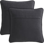 Boho Living Jada Decorative Throw, Includes Accent, Premium Woven Design, Living Room Décor, (2) 20" x 20" Pillow Cover with Insert, Black
