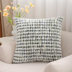 LUOYEHK Boho Throw Pillow Covers 20x20 Inch Set of 2 Farmhouse Neutral Pillow Covers Chenille Tufted Pillowcase for Couch Sofa Bed Living Room, Green White