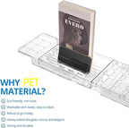 Expandable Bathtub Tray,Clear Plastic Anti-Slip Bath Tub Shelf Caddy Tray,Luxury Bathtub & Bathroom Accessories for Relaxing Spa,Suitable for bathtubs with an Internal Width of up to 29.5 inch