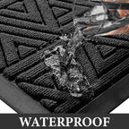 Yimobra Large Door Mat 47x24, All-Weather Waterproof Non-Slip Welcome Matt Outdoor, Heavy Duty Non Slip Doormat for Entryway for Patio and Garage Indoor, Easy Clean, Black