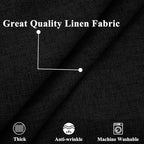 decorUhome Decorative Outdoor Throw Pillow Covers 20x20 Set of 2, Square Linen Rustic Neutral Farmhouse Euro Pillow Covers with Stitched Edge for Couch, Sofa, Living Room, Black