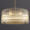 37" Modern Gold Round Chandelier,2-Tier 8-Light Water Ripple Crystal Glass Chandeliers,for Dining Room,Living Room,Bedroom,High Ceiling,Foyer Entryway,Luxury Chandelier