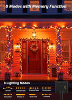 Brightown 2 Pack Solar String Lights Outdoor, Total 144Ft 400 LED Twinkle Fairy Lights Waterproof with 8 Modes Auto On/Off for Patio Tree Garden Party Home Wedding Christmas Decorations (Red)