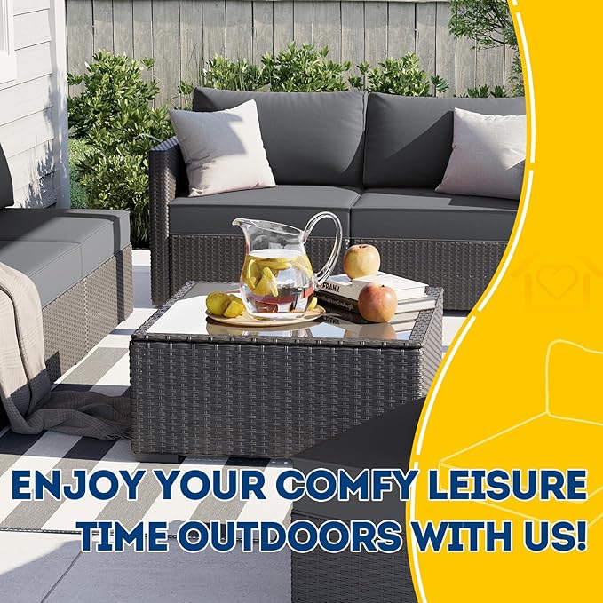 AAAAAcessories Outdoor Deep Seat Cushions, Waterproof, Fade-Resistant Patio Furniture Replacement Cushions, 24" x 24" x 5" + 24" x 13.5", Dark Gray