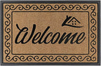 Yimobra Welcome Mat, Heavy Duty Sturdy Door Mats for Home Entrance Outdoor Indoor, Front Doormat for Outside Patio Floor Entry Porch Garage Office, Waterproof, Low Profile, 47X32 Inches, Yellow