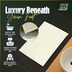 Pearl Linens Pack of 6 100% Cotton Bath Mat 20x30 inches, Soft & Absorbent Quick Dry Bathroom Mat Set, Not Bathroom Rugs, After Shower Mat, Bath Tub Mat, 687 GSM, Machine Washable, Ivory