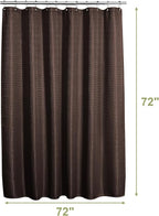 AmazerBath Brown Shower Curtain Waffle Textured, Fabric Shower Curtain Thick Heavy Duty 240GSM Hotel Quality Bathroom Shower Curtains, 72 x 72 Inches