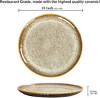 Ceramic Dinner Plates Dish Set,Set of 4,for Lunch snacks -Microwave Oven & Dishwasher Safe,Scratch Resistant,Dinnerware Kitchen Porcelain Serving Dishes 10 Inch Round