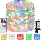 66Ft 200 LED RGB Color Changing Christmas Fairy Lights Plug in, Waterproof String Lights with Remote for Outdoor & Indoor, 24 Colors Twinkle Lights with Timer for Girl's Room Christmas Decorations