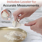 Magnetic Measuring Spoons Set - Stainless Steel, Double Ended, Stackable & Nested Design for Dry and Liquid Ingredients, Ideal for Spice Jars, 9-Piece Set with Leveler (Country Chic)