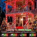 340 LED 90FT Christmas String Lights Outdoor, 12 Pro Modes and Timer Memory & Brightness, Plug in Outdoor Waterproof Clear Wire Twinkle Light for for Xmas Yard Tree Wedding Party Decor (Red)