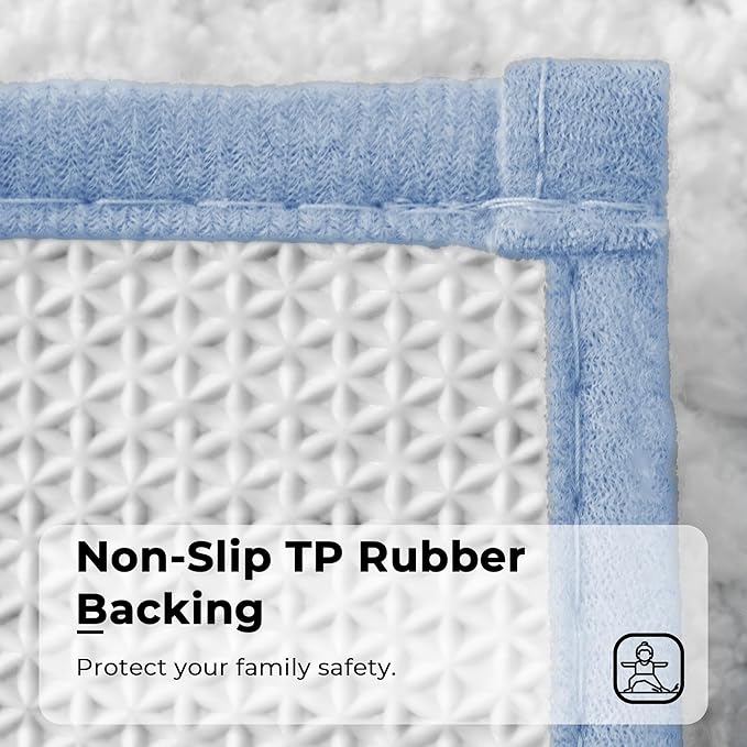 GRANNY SAYS Microfiber Bathroom Rugs Non Slip Washable, Water Absorbent Bathroom Mats for Tub, Soft Bath Mats for Bath Floor & Shower, Bath Rug, 20" x 32", Baby Blue