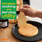 Riveira Bamboo Cooking Spoons 6-Piece – Wooden Cooking Utensils Set with Wooden Spoons for Cooking & Spatulas Wooden Utensil Sets – Premium Kitchen Utensils Set – Durable First Apartment Essentials