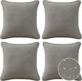 Sunbrella Decorative Outdoor Water Repellent Throw Pillows with Inserts, Set of 4, 18" x18" Pillows for Patio, Backyard, Bed, Couch, and Patio Furniture, Cast Shale