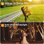 DAYBETTER 50ft Solar String Lights Outdoor Waterproof, 25 Bulbs 2700K Warm White Energy-Saving, Solar String Lights for Garden, Patio, Backyard - Perfect for Homeowners