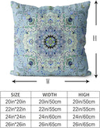 Snycler Boho Throw Pillow Covers 24x24 inch Set of 2 Burnt Blue Terracotta Rust Colored Throw Pillows Boho Home Decor for Bedroom Living Room Couch & Sofa (No Inserts)