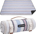 G GOOD GAIN Waterproof Picnic Blanket Portable with Carry Strap for Beach Mat or Family Outdoor Camping Party（Oyster）