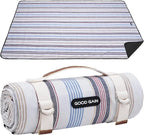 G GOOD GAIN Waterproof Picnic Blanket Portable with Carry Strap for Beach Mat or Family Outdoor Camping Party（Oyster）