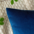 EMEMA Pack of 2 Velvet Throw Pillow Covers Decorative Square Pillowcase Soft Solid Cushion Case for Sofa Bedroom Chair Car 24x24 Inch Dark Blue