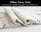 BlissBlush White Soft Chenille Boho Body Pillow Cover 20x54, Decorative Oversized Long Lumbar Pillow, Boho Textured Oversize Body Pillow, Cover ONLY