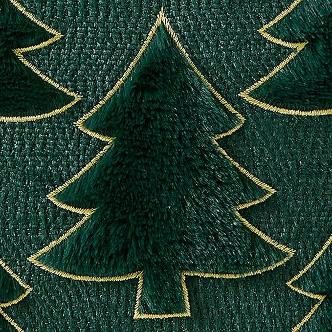 Christmas Pillow Covers 20x20 Set of 2 Green Christmas Tree Decorations Pillow Covers Soft Plush Faux Fur Pillow Cases Decor for Xmas Winter Holiday Home Bedroom Sofa Cushion Cases PT-017A20