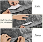 PHF Truly Velvet Zippered Body Pillowcase, No Insert, 1 Pack Ultra Soft Breathable Pillow Sham Cover with Zipper, 20"X 54" Long Luxury Cozy Warm Fuzzy Flannel Body Pillow Case, Charcoal/Dark Grey