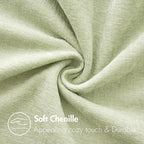 MIULEE Pack of 2 Spring Light Green Couch Throw Pillow Covers 12x20 Inch Soft Chenille Pillow Covers for Sofa Living Room Solid Dyed Pillow Cases