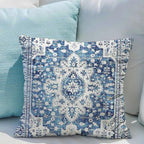 Snycler Boho Throw Pillow Covers 22x22 inch Set of 2 Blue Boho Rug Carpet Double Sided Pattern Cotton Soft Pillow Case Cushion Cover Pillowcase for Couch Sofa Bed Decorative