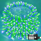 Blue Green Christmas Lights Outdoor Waterproof 131ft 400 LED Christmas Lights Clear Wire Connectable Twinkle Fairy String Light Plug in for Indoor Bedroom Wedding Classroom Tree Decorations