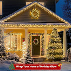 100 LED Christmas String Lights, 33 FT Connectable Waterproof String Lights Green Wire with Timer Memory Function & 8 Modes, for Indoor Outdoor Xmas Trees Party Garden, WarmWhite
