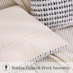 LUOYEHK Boho Throw Pillow Covers 12x20 Inch Set of 2 Chenille Tufted Pillowcase Farmhouse Neutral Cushion Covers for Couch Sofa Bed Living Room, Black Gray