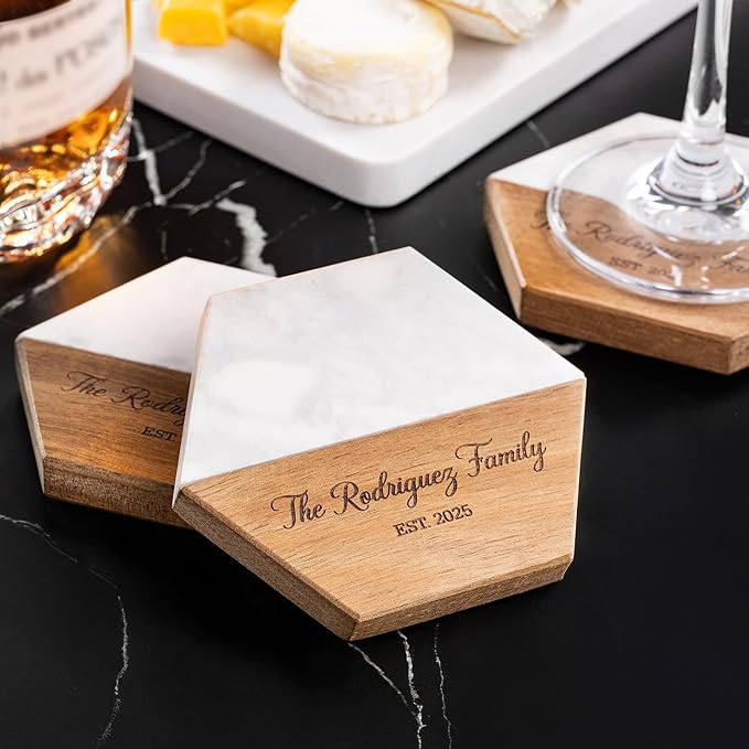 Personalized Charcuterie Board - Engraved Marble Cheese Board with Name - Custom House Warming Gifts New Home, Bridal Shower, Birthday, Wedding Gifts