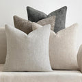 MIULEE Pack of 4 Couch Throw Pillow Covers 26x26 Inch Neutral Soft Decorative Chenille Pillow Covers Farmhouse Boho Accent Cushion Covers for Mid Century Modern Home Decor Sofa Bedroom Living Room