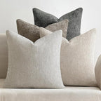 MIULEE Pack of 4 Couch Throw Pillow Covers 26x26 Inch Neutral Soft Decorative Chenille Pillow Covers Farmhouse Boho Accent Cushion Covers for Mid Century Modern Home Decor Sofa Bedroom Living Room