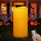 Outdoor Flameless Candles Waterproof: 6" x 12" Extra Large LED Battery Operated Flickering Pillar Candles with Timer Remote Control Fake Tall Plastic Electric Candles for Porch Laterns Patio