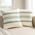 MIULEE Set of 2 Sage Green Boho Decorative Pillow Covers 26x26 Inch Farmhouse Rustic Couch Throw Pillows Modern Summer Cotton Cushion Covers Retro Cute Macrame Woven Home Decor for Bed Sofa Chair