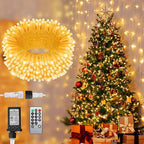 125FT 380 LED Warm Christmas Lights, Plug in Christmas String Lights Connectable, Timer & Memory, Waterproof Twinkle Tree Light for Indoor Outdoor Classroom Patio Yard Holiday Decoration