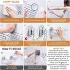 LEVERLOC Shower Caddy Suction Cup, Shelves for Inside with Hooks & Soap Holder Toothbrush Holder, NO-Drilling Bathroom Organizer, Rustproof Holder Storage, Silver
