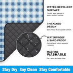 TigeJoy Extra Large Picnic Blanket Waterproof Foldable 80''x100'', Outdoor Picnic Mat Beach Blanket Sandproof for Park, Grass, Travel, Hiking, Camping Essentials, Gingham Picnic Blanket