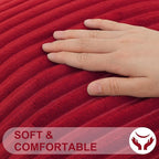 Simmore Decorative Throw Pillow Covers 16x16 Set of 2, Soft Natural Plush Flannel Double-Sided Fluffy Couch Pillow Covers for Sofa Living Room, Red