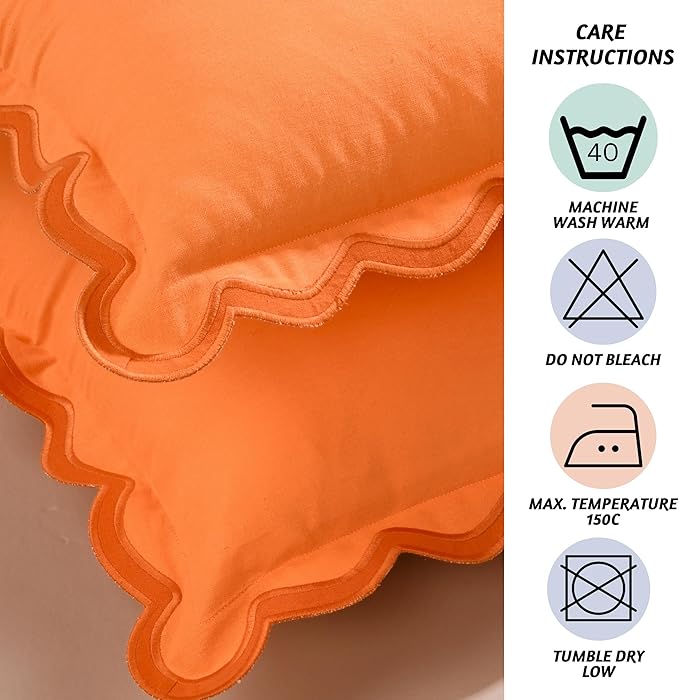 Folkulture Throw Pillow Covers | (20 x 20) Set of 2 Orange Fall Pillow Covers for Fall Living Room Decor | Boho Throw Pillow or Accent Pillow | Couch Pillow Cover for Thanksgiving Decorations