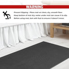 Cotton Paradise 100% Cotton Non Slip Bath Mats for Bathroom, 20x34 inch Soft Absorbent Quick Dry Machine Washable Floor Bath Mat, Dark Gray