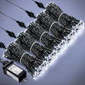 JMEXSUSS 500 LED White Christmas Lights Outdoor Indoor, Green Wire Christmas Tree Lights Plug in, 8 Modes Waterproof White String Lights for Xmas Wedding Party Garden