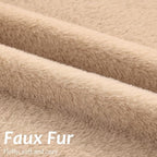 Pallene Faux Fur Plush Throw Pillow Covers 26x26 Set of 2, Soft Fluffy Couch Pillow Covers for Living Room, Khaki