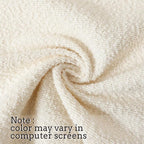Jeneoo Ivory Decorative Square Thick Accent Throw Pillow Covers Fine Textured Boucle Couch Cushion Cases for Sofa Decor, Set of 2, 20 x 20 Inch