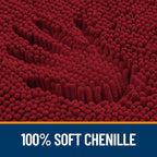 OLANLY Toilet Rugs U-Shaped 24x20, Extra Soft Absorbent Chenille Contour Bathroom Rugs for Toilet, Dry Quickly, Machine Washable, Non-Slip Bath Mat, Red