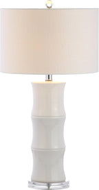 JONATHAN Y JYL3015C Tiki 26.5" Ceramic LED Table Lamp Contemporary Traditional Bedside Desk Nightstand Lamp for Bedroom Living Room Office College Bookcase LED Bulb Included, White