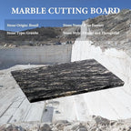 Koville Brazilian Natural Marble Cutting Board for Kitchen, 16x12inch Large Hand Crafted Marble Slab for Cheese, Charcuterie, Pastry Board - Wedding Gift, House Warming Gift